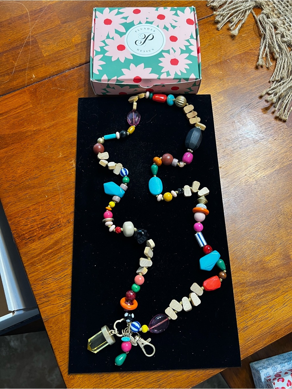 Plunder Multicolor Bead Charm Necklace/Lanyard